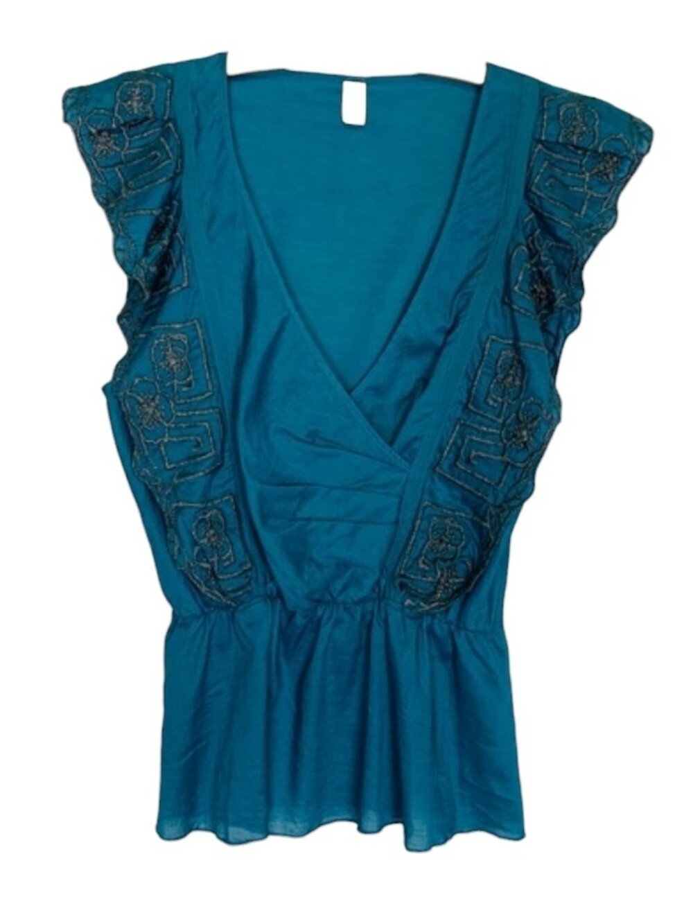 Anthropologie Tank by Tiny Boho Embroidery Wrap Top